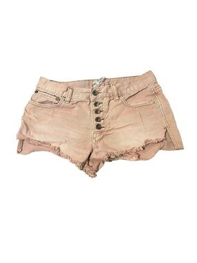 Free People Pink Dusty Distressed Shorts